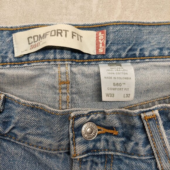 VTG Levis 560 Comfort Fit Jeans Mens W33 L32 Blue Denim Casual Wear - Picture 3 of 12